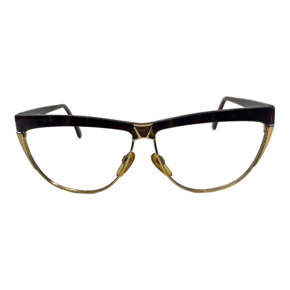 Oliver Valentino Sunglasses Frame Only V569 312 Black Gold Cat eye Lenses H6259 - Picture 1 of 7